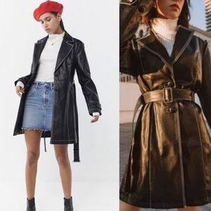 Faux leather trench coat!